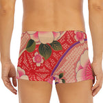 Cherry Blossom Kimono Pattern Print Men's Short Boxer Briefs