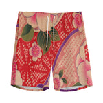 Cherry Blossom Kimono Pattern Print Men's Sports Shorts