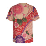 Cherry Blossom Kimono Pattern Print Men's Sports T-Shirt
