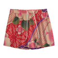 Cherry Blossom Kimono Pattern Print Mesh Shorts