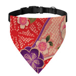 Cherry Blossom Kimono Pattern Print Over The Collar Dog Bandana