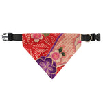 Cherry Blossom Kimono Pattern Print Over The Collar Dog Bandana