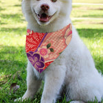 Cherry Blossom Kimono Pattern Print Over The Collar Dog Bandana