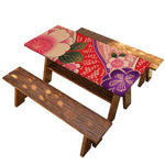 Cherry Blossom Kimono Pattern Print Picnic Table Cover