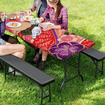 Cherry Blossom Kimono Pattern Print Picnic Table Cover