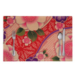 Cherry Blossom Kimono Pattern Print Placemat