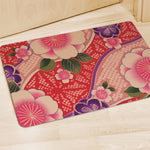 Cherry Blossom Kimono Pattern Print Polyester Doormat