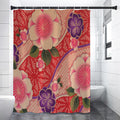 Cherry Blossom Kimono Pattern Print Premium Shower Curtain
