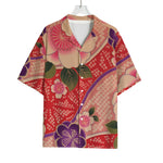 Cherry Blossom Kimono Pattern Print Rayon Hawaiian Shirt