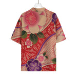 Cherry Blossom Kimono Pattern Print Rayon Hawaiian Shirt