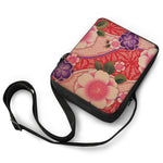 Cherry Blossom Kimono Pattern Print Rectangular Crossbody Bag