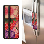 Cherry Blossom Kimono Pattern Print Refrigerator Handle Covers