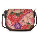 Cherry Blossom Kimono Pattern Print Saddle Bag