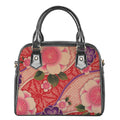 Cherry Blossom Kimono Pattern Print Shoulder Handbag