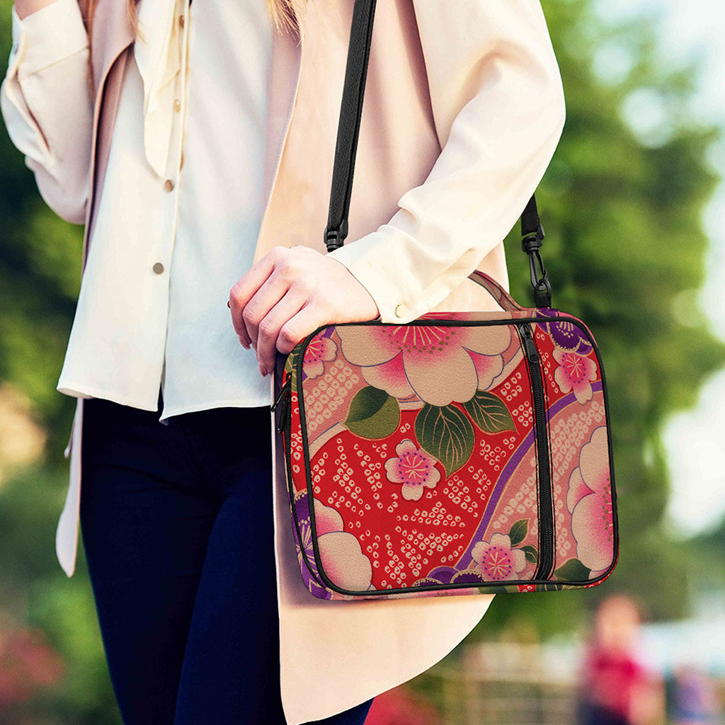 Cherry Blossom Kimono Pattern Print Shoulder Strap Bible Bag