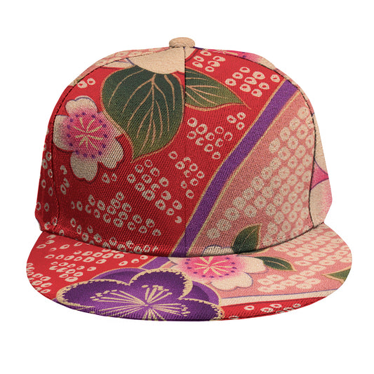 Cherry Blossom Kimono Pattern Print Snapback Cap