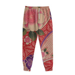 Cherry Blossom Kimono Pattern Print Sweatpants