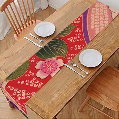 Cherry Blossom Kimono Pattern Print Table Runner
