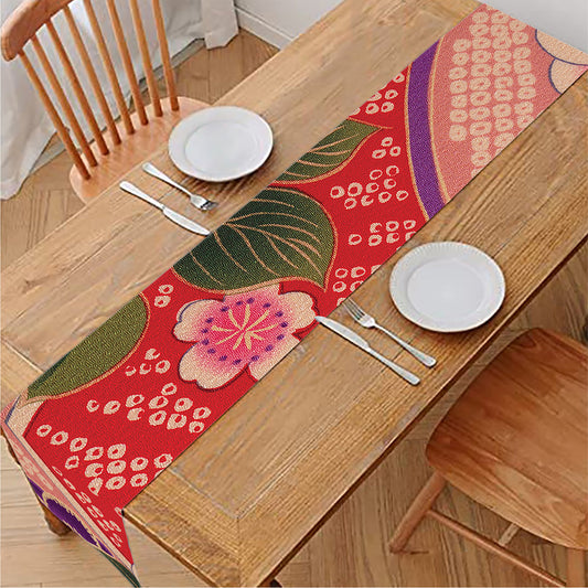 Cherry Blossom Kimono Pattern Print Table Runner