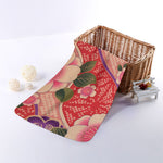 Cherry Blossom Kimono Pattern Print Towel
