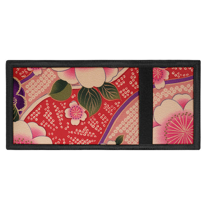 Cherry Blossom Kimono Pattern Print Trifold Wallet