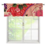 Cherry Blossom Kimono Pattern Print Window Valance