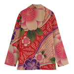 Cherry Blossom Kimono Pattern Print Women's Blazer