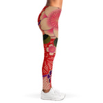 Cherry Blossom Kimono Pattern Print Women's Leggings