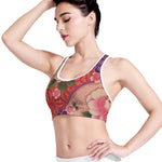 Cherry Blossom Kimono Pattern Print Women's Sports Bra