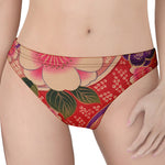 Cherry Blossom Kimono Pattern Print Women's Thong
