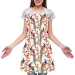 Cherry Blossom Peacock Print Adjustable Apron