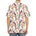 Cherry Blossom Peacock Print Aloha Shirt