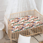 Cherry Blossom Peacock Print Baby Crib Sheet