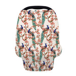 Cherry Blossom Peacock Print Baby Seat Cover