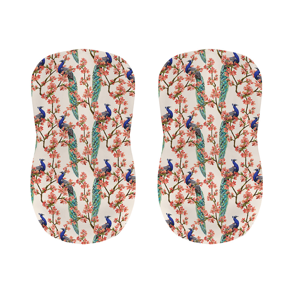 Cherry Blossom Peacock Print Bar Stool Covers