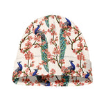 Cherry Blossom Peacock Print Beanie