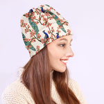 Cherry Blossom Peacock Print Beanie