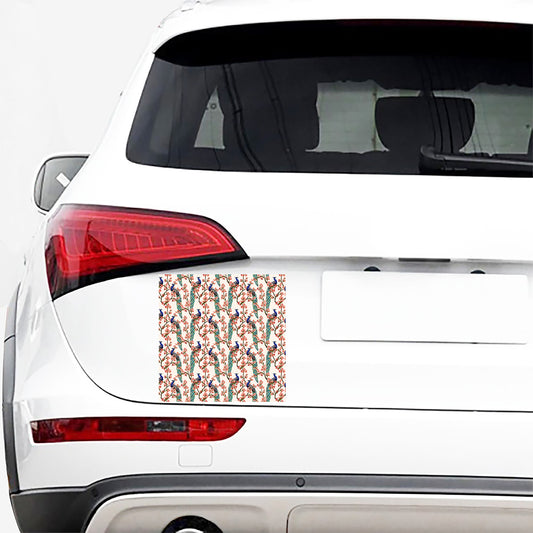 Cherry Blossom Peacock Print Car Sticker