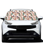 Cherry Blossom Peacock Print Car Windshield Snow Cover