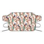 Cherry Blossom Peacock Print Car Windshield Snow Cover