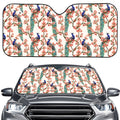 Cherry Blossom Peacock Print Car Windshield Sun Shade