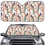Cherry Blossom Peacock Print Car Windshield Sun Shade