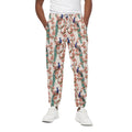 Cherry Blossom Peacock Print Cotton Sweatpants