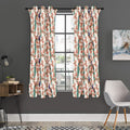 Cherry Blossom Peacock Print Grommet Curtain Panels