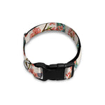 Cherry Blossom Peacock Print Dog Collar