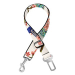 Cherry Blossom Peacock Print Dog Seat Belt
