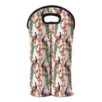 Cherry Blossom Peacock Print Double Neoprene Wine Tote
