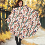 Cherry Blossom Peacock Print Foldable Umbrella