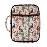 Cherry Blossom Peacock Print Front Pocket Bible Bag