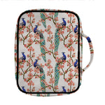 Cherry Blossom Peacock Print Front Pocket Bible Bag